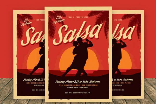 Best Salsa Flyer Templates – Free & Premium PSD, Ai, Word ( Doc ), InDesign, Vector, EPS, PNG, PDF Formats Download